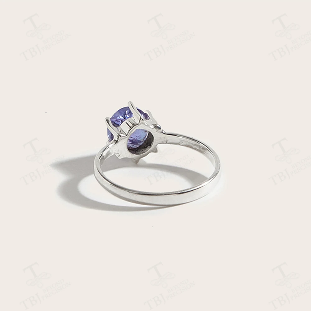 925 sterling silver Natural Tanzanite gemstone Handmade Ring fine jewely for girls Party anniversary birthday Gift