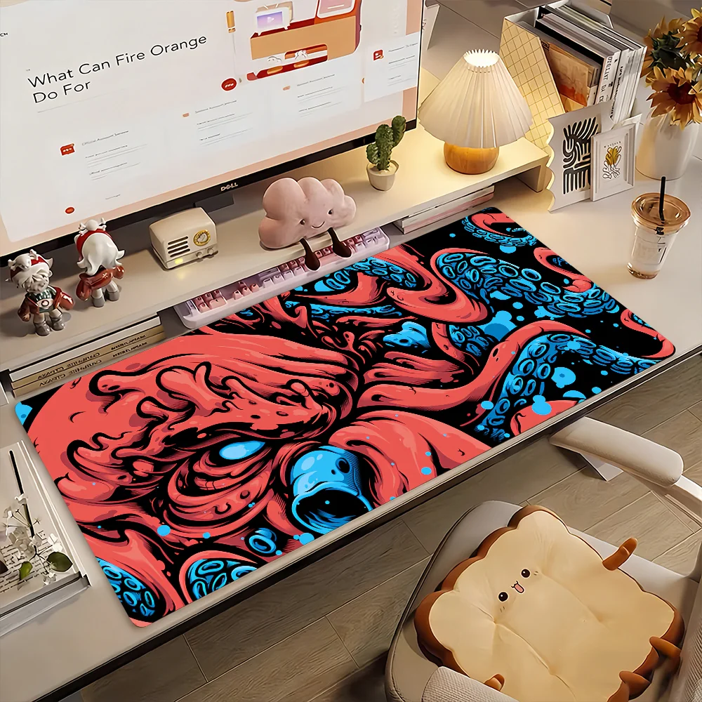 Art Mythical Kraken Mauspad, rutschfeste Gummi-Gamer-Balance-Computermatte, Dekoration, Schreibtischunterlage, Laptop, Büro, groß