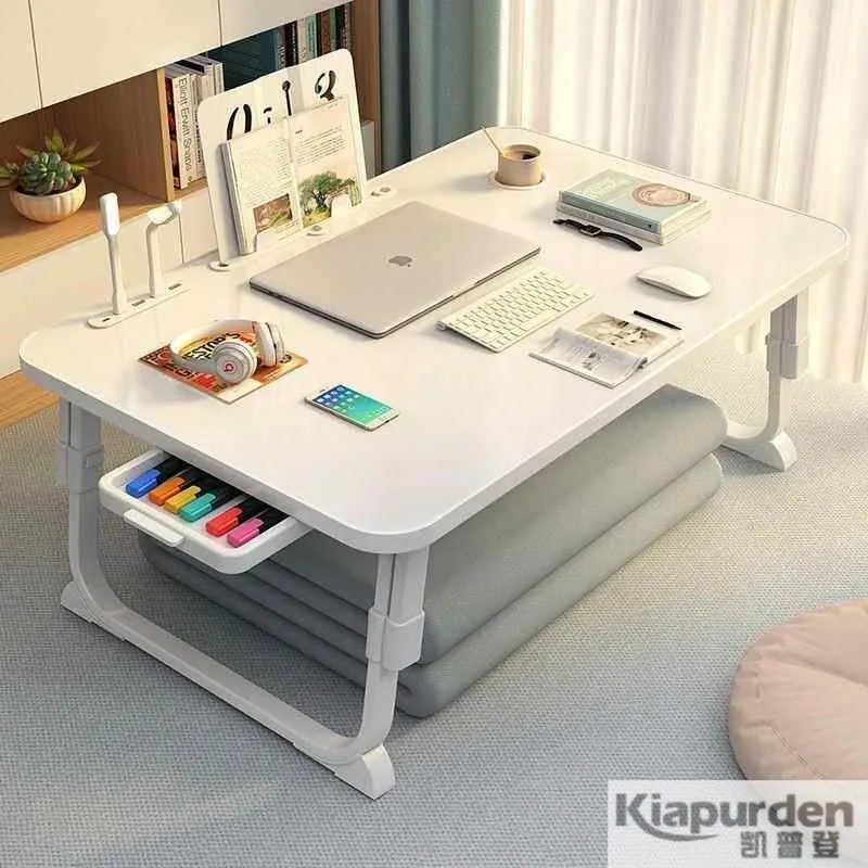 Elevating Small Desk Bedside Table Student Study Desk Modern Minimalist Style Foldable Sitting Floor Window Bedroom Dormitory...
