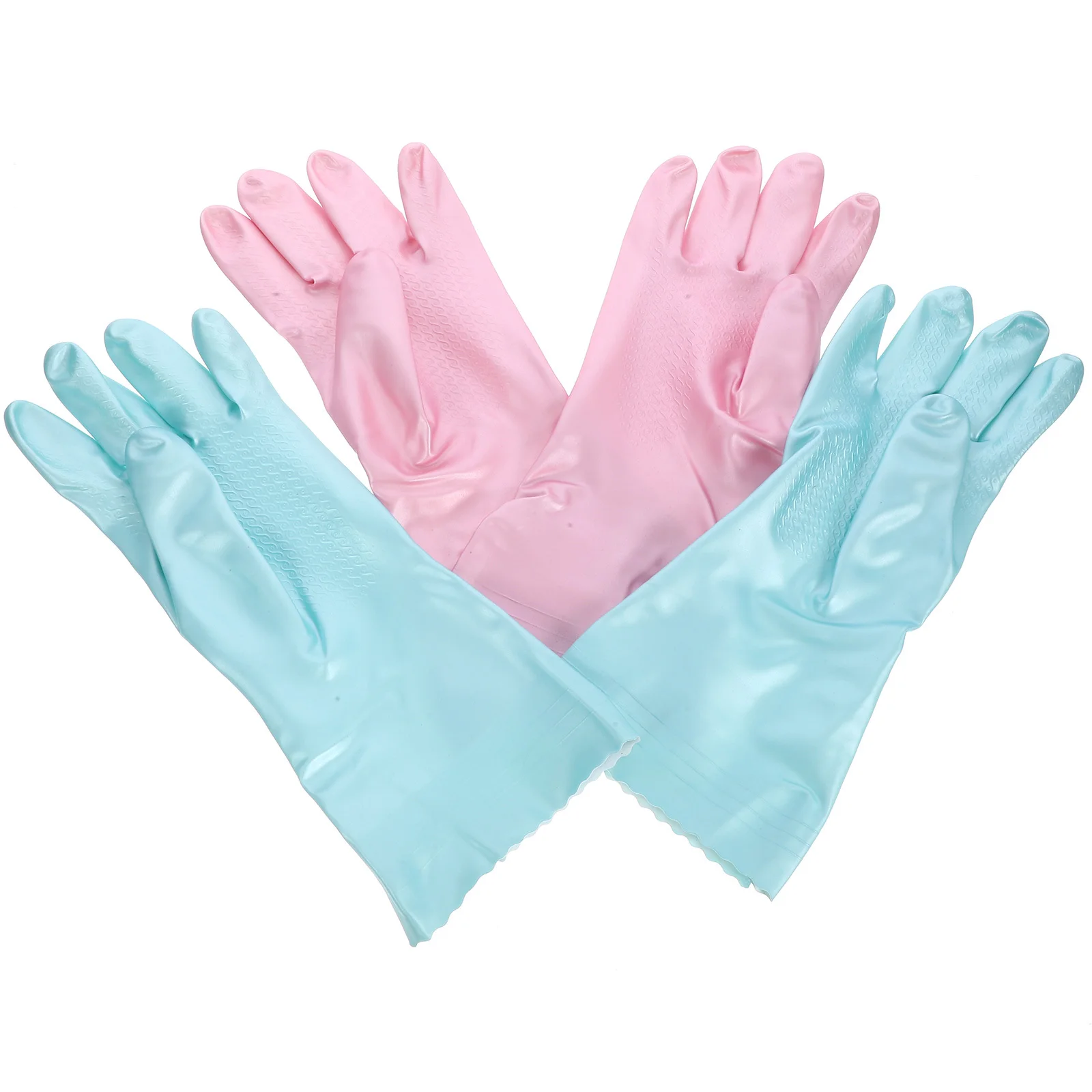 

2 Pairs Waterproof Gloves Dishwashing Cleaning Reusable Supplies Household