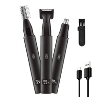 Cortadora de pelo eléctrica para nariz y orejas para hombres, cortadora de pelo para Barba y cejas recargable indolora, afeitadora 3 en 1, cortadora de pelo para nariz