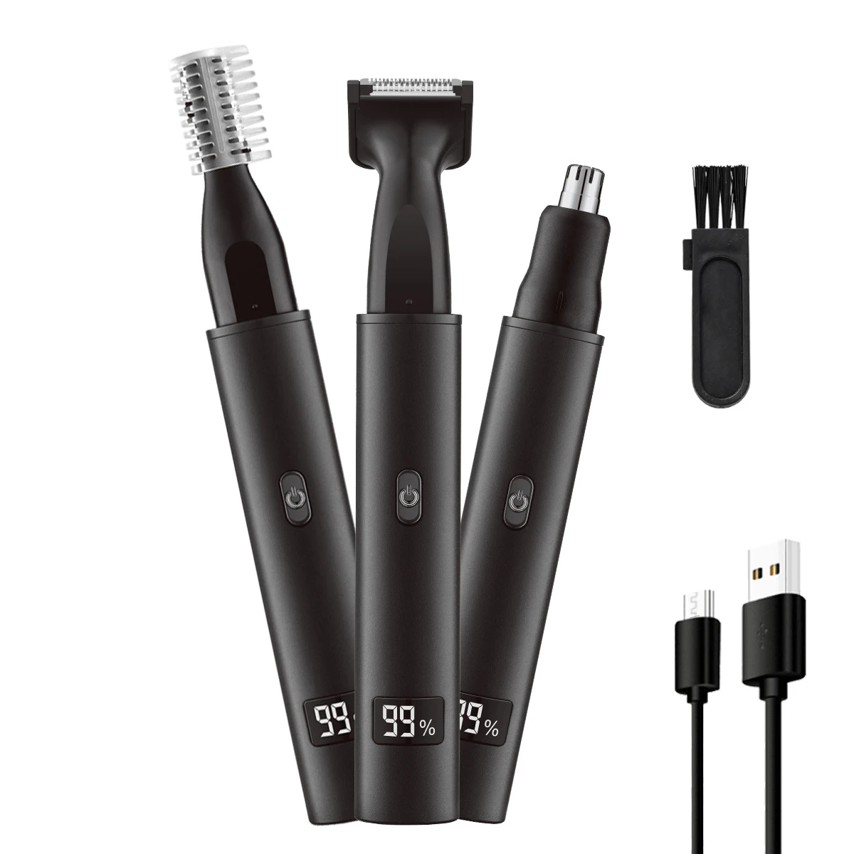 Electric Nose Ear Hair Trimmer for Men Painless Rechargeable Eyebrows Beard Hair Clipper Shaver 3 in 1 Nose Hair Trimmer