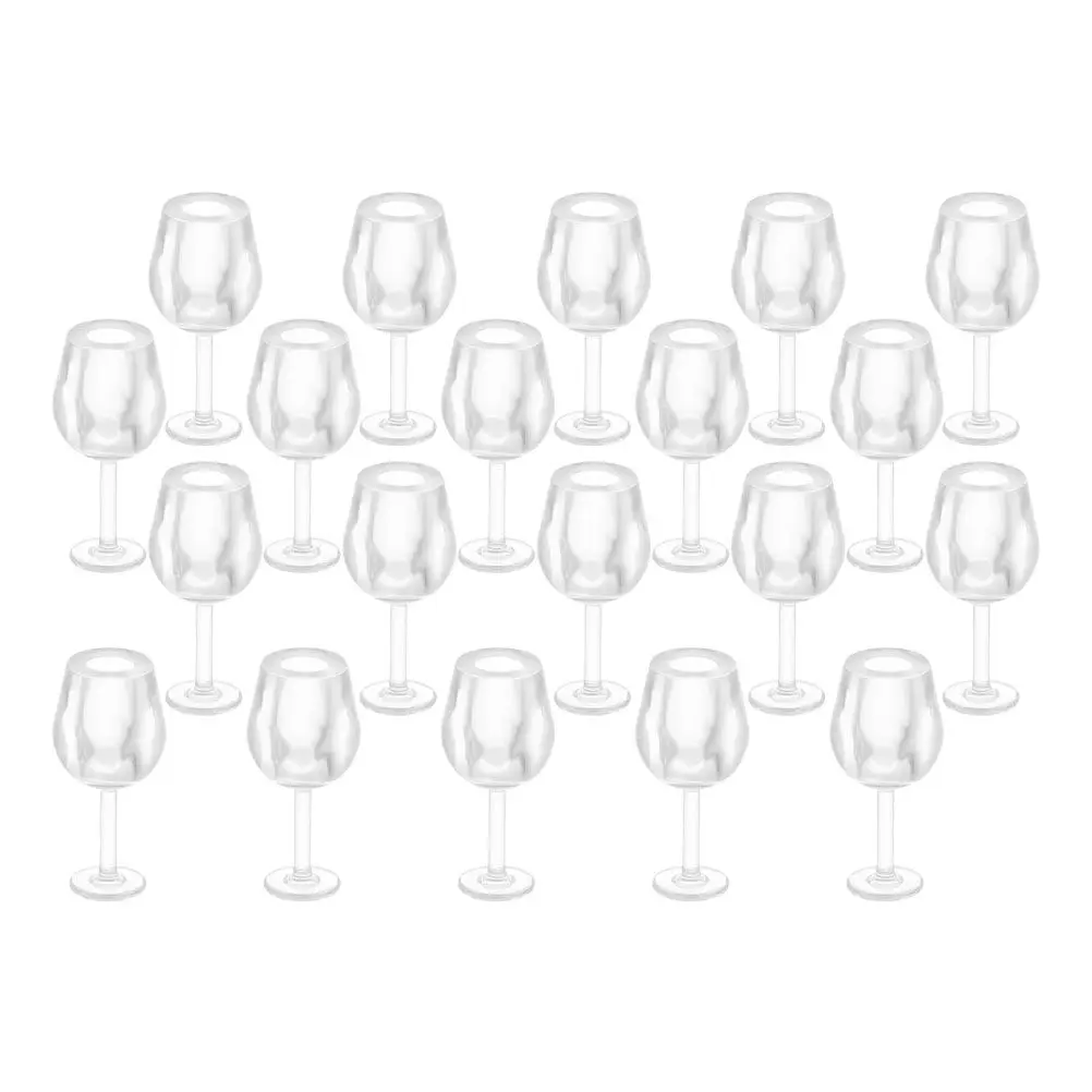 

20Pcs 1:12 Scale Miniature Glass Wine Cups Elegant Design for Dollhouse Kitchen Accessories Creative Photography Props