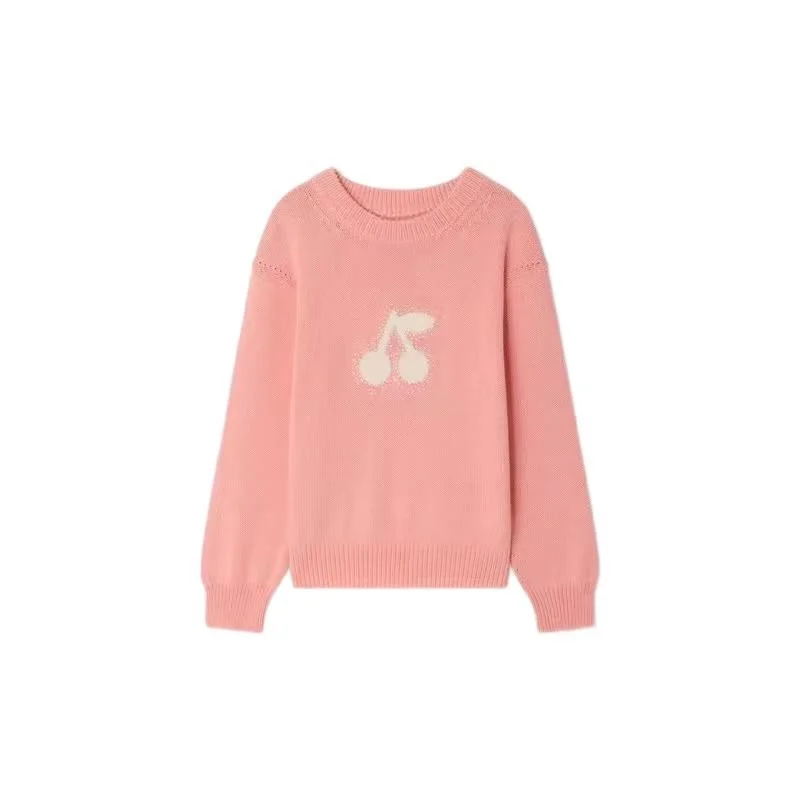 Girls Hooded Jacket 2026 Winter New Pink Cherry Embroidered Windproof Rainproof Trench Coat Cotton Pink Knit Sweater for Girls - view 5