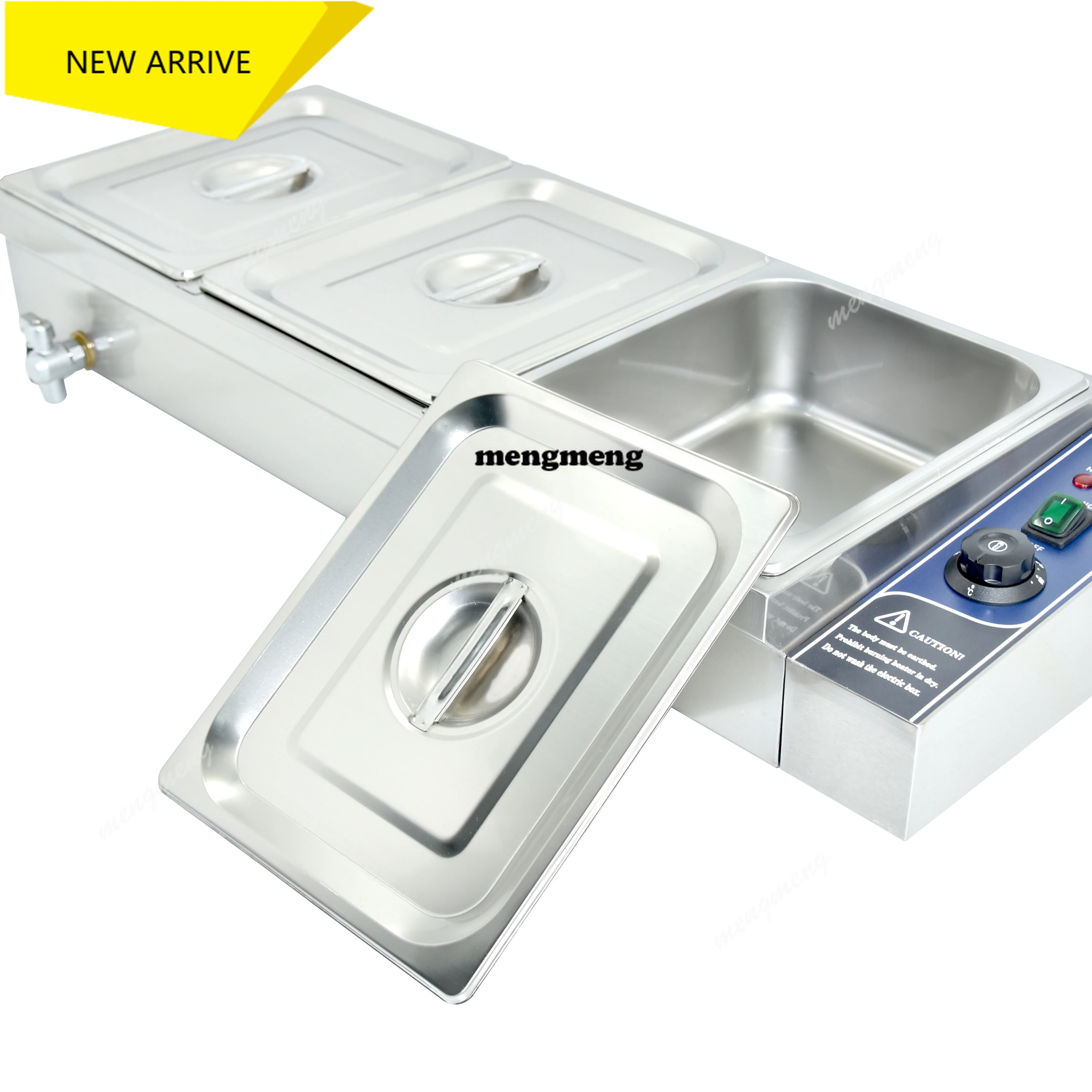 

Настольная электрическая баня-маре из нержавеющей стали с краном для воды для ресторанов