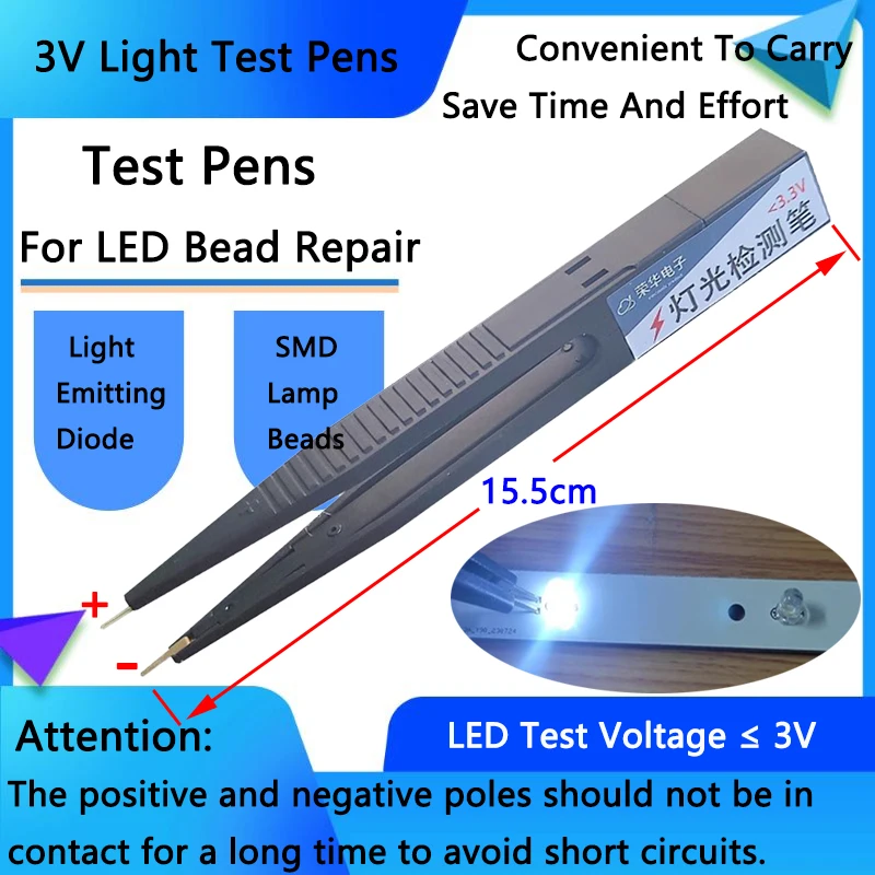 3V LED boncuk test kalem, bakım, çeşitli SMD ışıkları test, ışık yayan diyotlar ve TV arka ışıkları