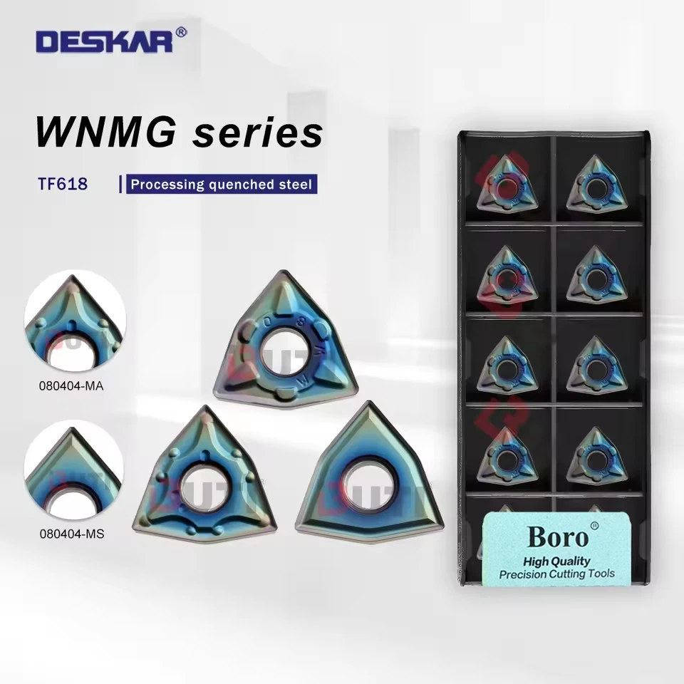

DESKAR 100% Original WNMG080404 WNMG080408 MA MS MM TF618 CNC Lathe Color Blade Processing Quenching Steel Cutting Turning Tools