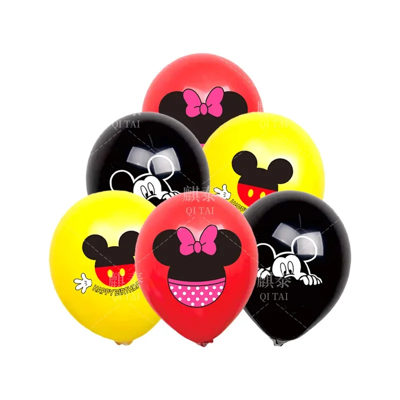 Mickey Minnie 12 inch latex balloon for children's birthday party scene decoration supplies Mouse themed balloons hello kitty