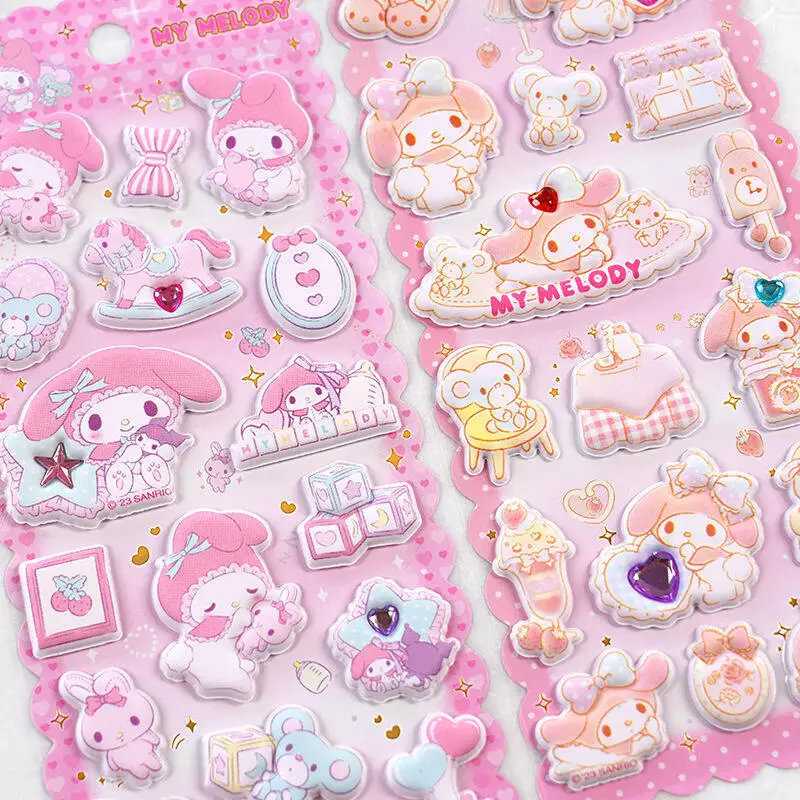 

Sanrio Meileti 3D толстая наклейка из пенопласта, милый мультфильм аниме, холодильник, чашка для воды, справочник, подарок на день рождения для девочек, декоративные наклейки