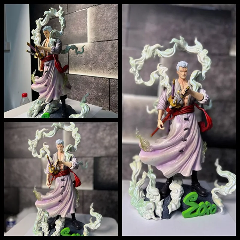 Anime One Piece Roronoa Zoro Nika Ver. GK PVC Action Figure Estátua de Batalha Modelo Colecionável Crianças Brinquedos Boneca Presentes 28cm
