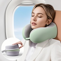 Comfortable U-shaped neck pillow with storage bag – ideal for travel, napping, and office use