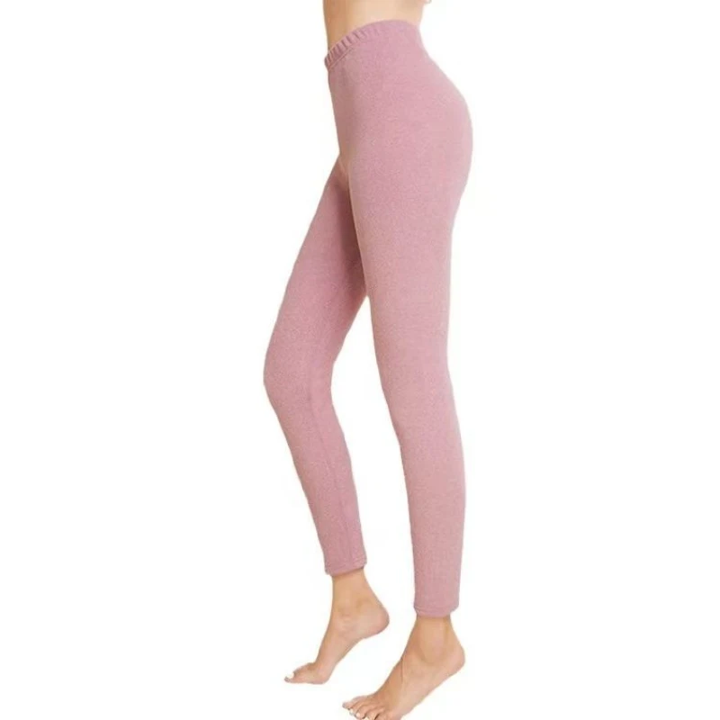 Leggings de lã de cordeiro feminino senhoras básico inverno quente mais veludo espessamento fino cintura alta moda sólida causal alta elasticidade