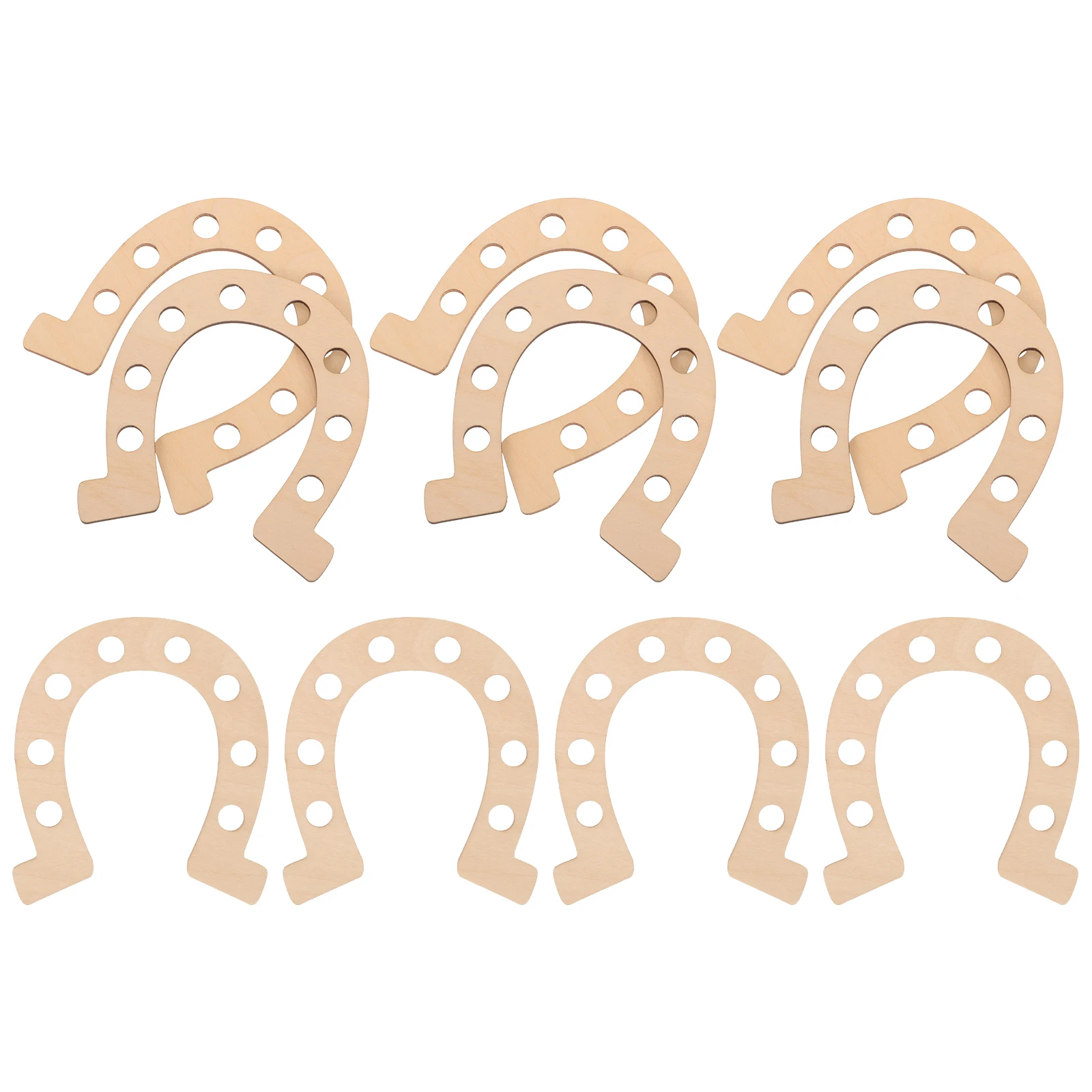 

10pcs Wood Pendant Hanging Ornaments Natural Slices Painting Horseshoe Craft Diy Cutouts Unfinished Wood Chips Graffiti Piece