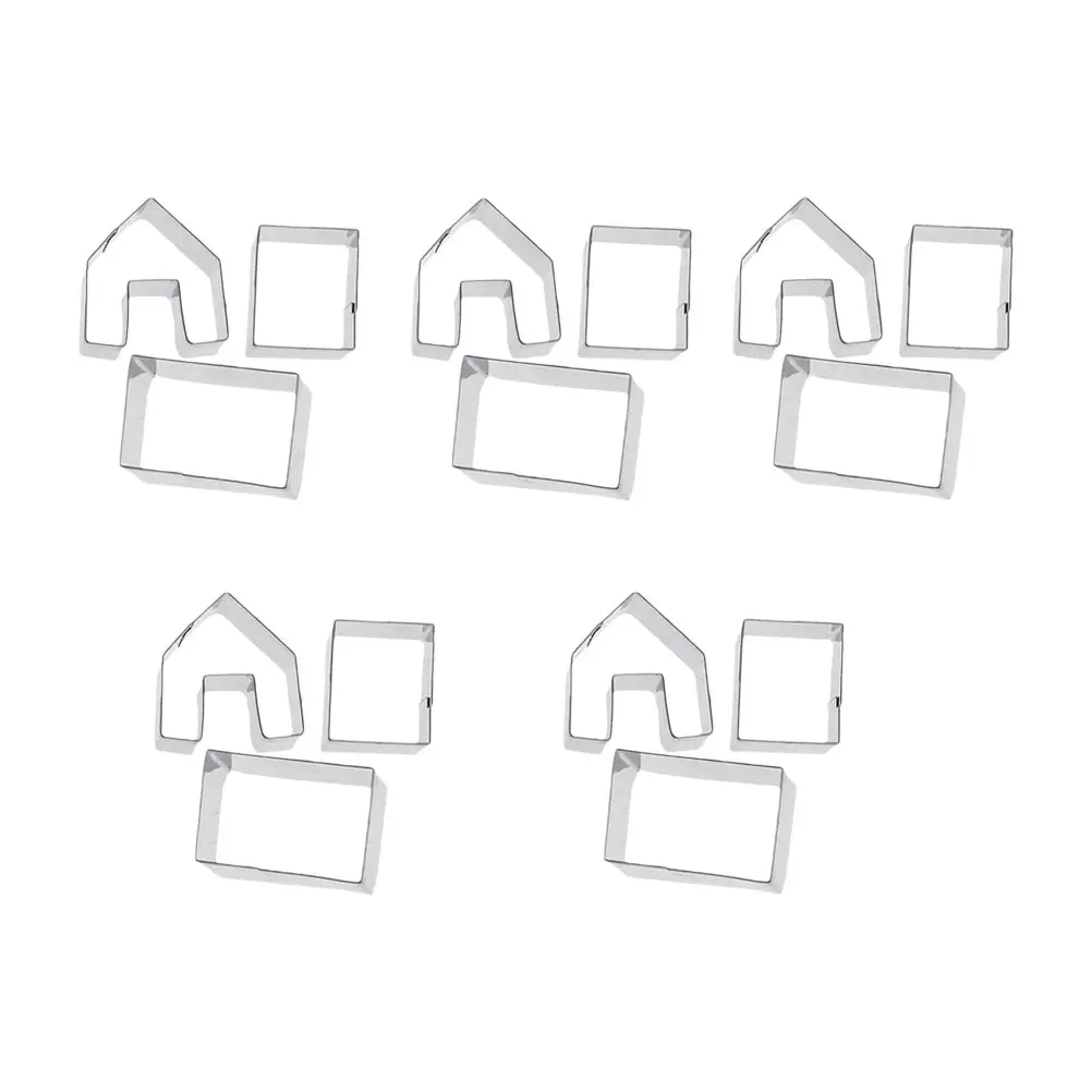 

5 Sets/15pcs Cake Mold Christmas Cookie Molds Mini Gingerbread Cutters House Shaped Shelf