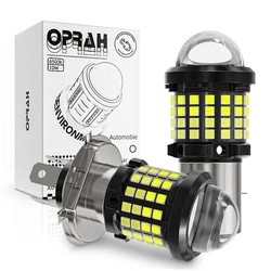 1Pcs LED Headlight Bulb H4 Hi/Lo Beam H6 BA20D Motorcycle Headlamp With A HD Len Spotlight For Electric Moto Scooter Accessories