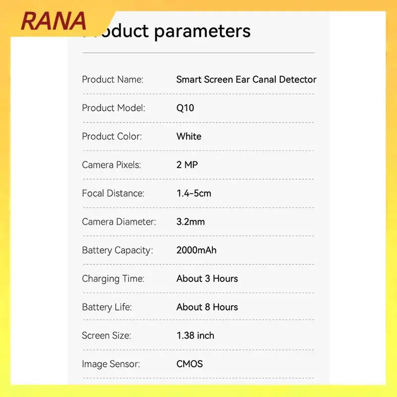 Otoscopio auricolare visivo RANA Endoscopio wireless IPS da 1,38 pollici Telecamera HD 1080P Cera auricolare Pulito Scatta foto Video Ispezione dell'orecchio