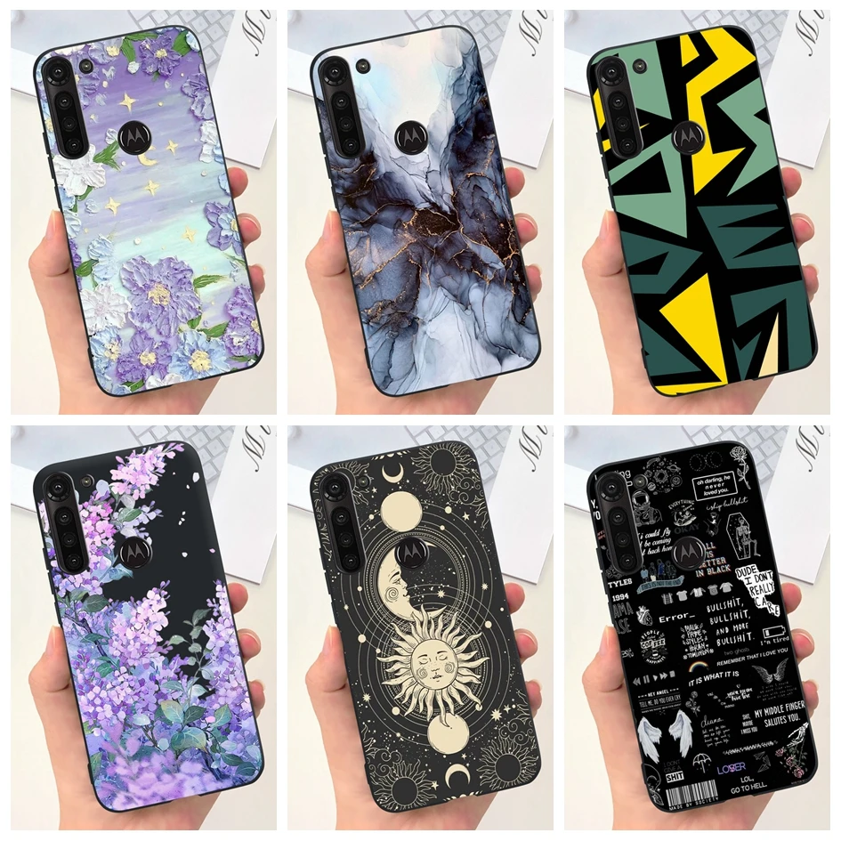 Para motorola moto g8 caso de energia XT2041-1 XT2041-3 capa moda flor mármore macio fino telefone funda para moto g 8 g8 power pára-choques