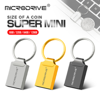 Super Mini Metal USB Flash Drive 256GB/128GB/64GB/32GB/16GB/8GB/4GB Memory stick Waterproof pendrive u disk with key chain