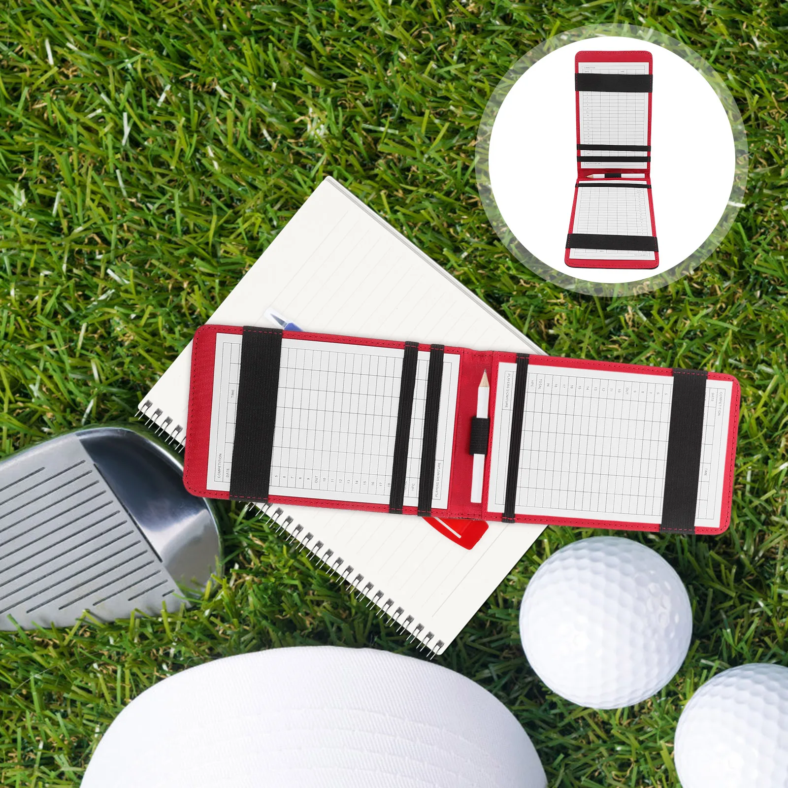 

Golf Scoring Book Accessories Balls Sports Scorebook Unique Card Holder Scorecard Yardage Books Pu Golfing Recording Man