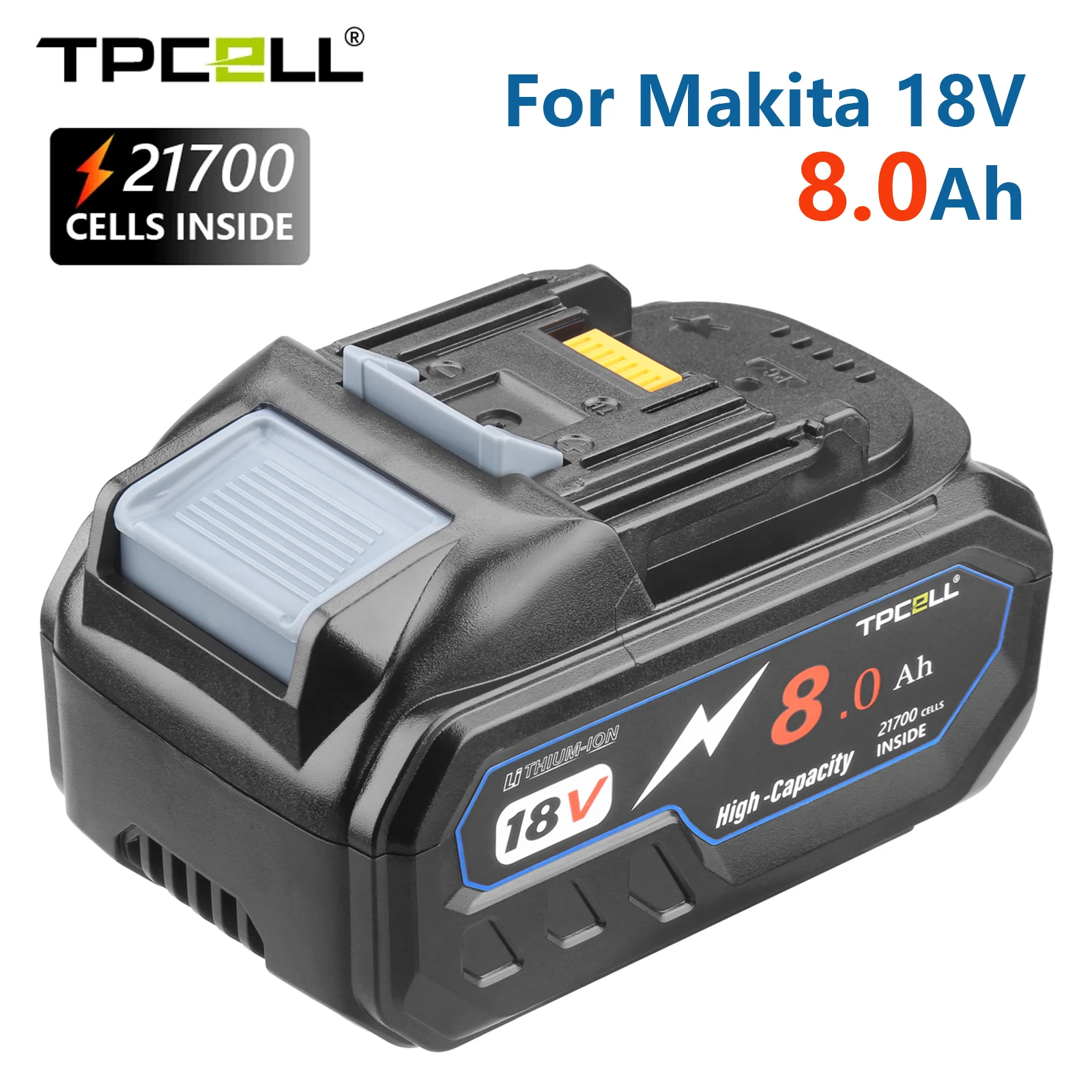 TPCELL 18 V 8AH Für Makita 18 V 21700 Akku Elektrowerkzeuge Li-Ion Ersatz LXT BL1850 BL1840 für 18 V