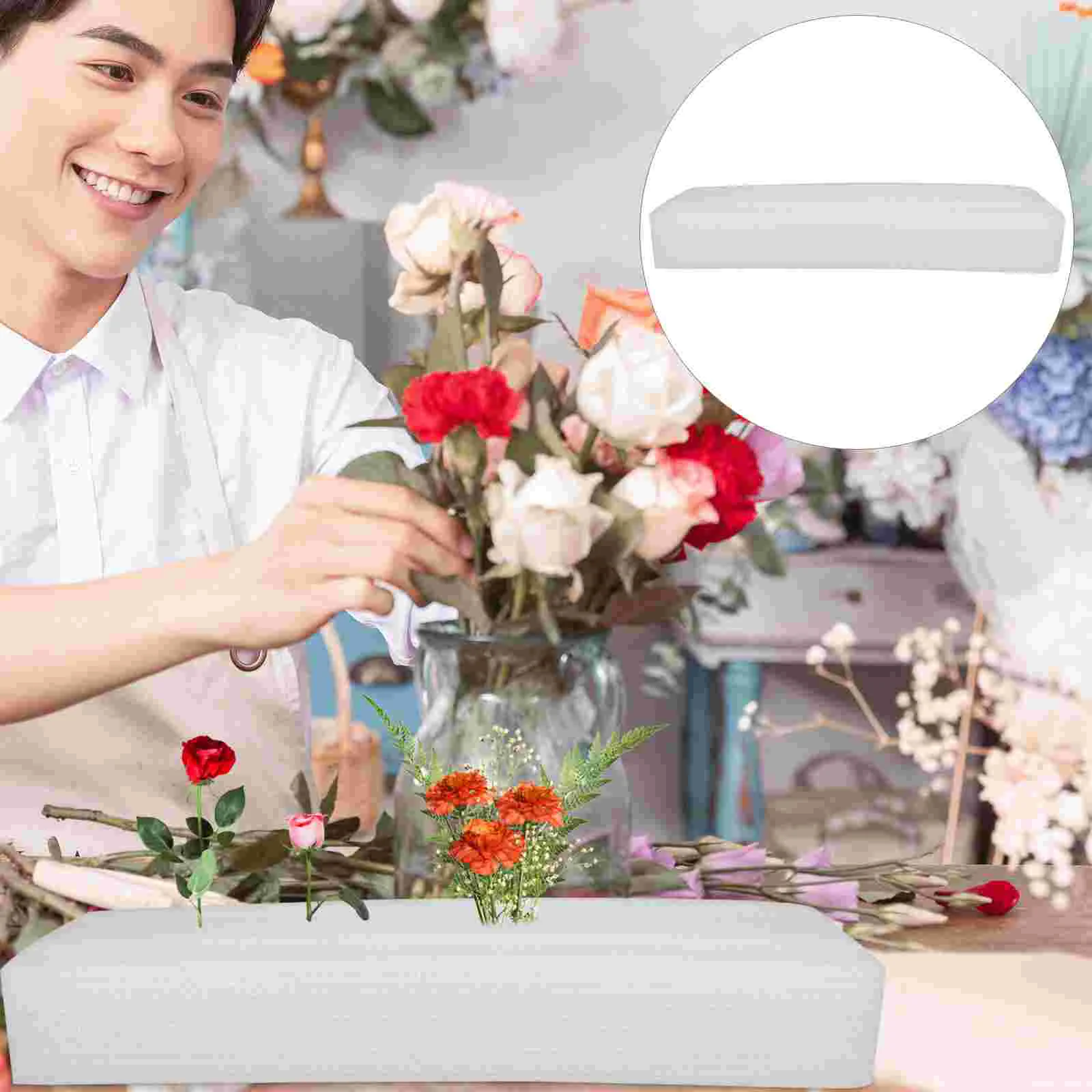 

Foam Blocks Base for Flower Arrangements Square Packing Inserts Liner White Board Floral Artificial Flowers Supplies