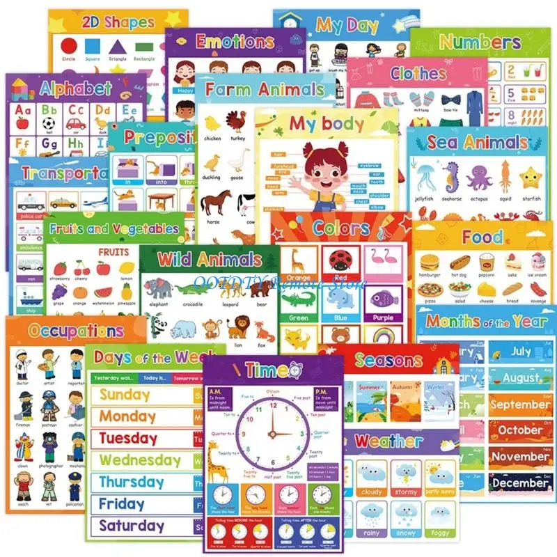 International School Posters Set For Multilingual Education On Quality Paper