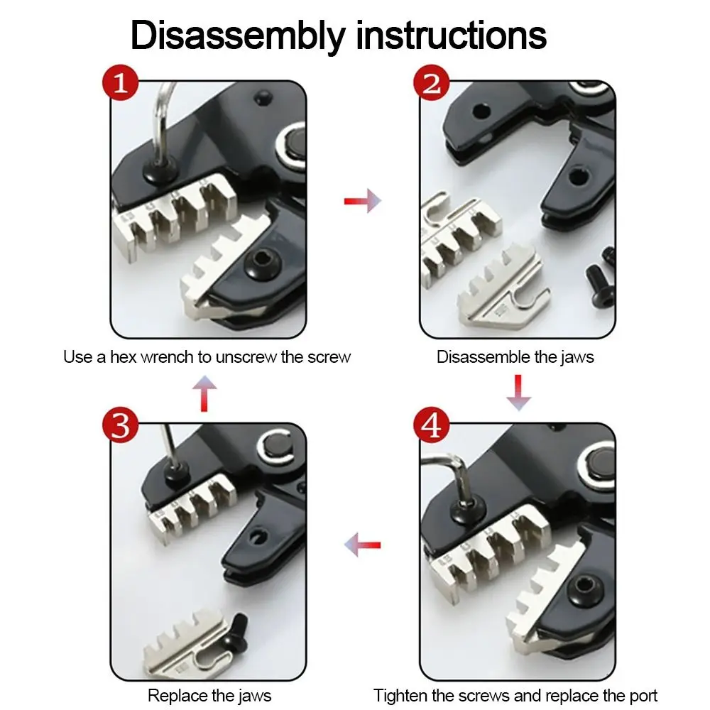 كماشة أداة العقص فكي سبيكة SN-2546B 58B 02C 03H 06WF X6 / 06 48BS تستخدم لمحطات العقص فتحة الفك عرض 4 مللي متر