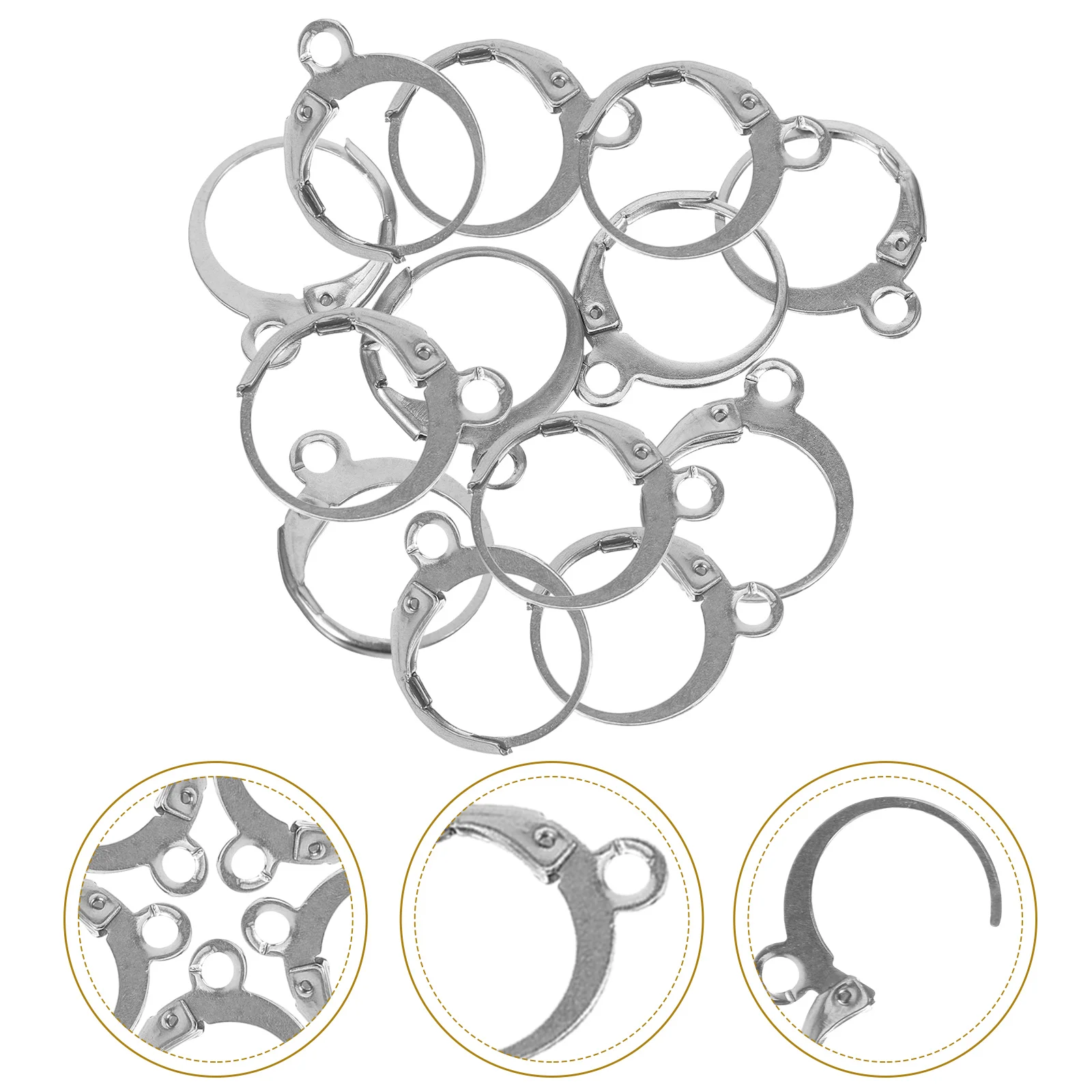 

20pcs Earring Hoops Jewelry Making Supplies Diy Charm Rings Metal Smooth Open Beading Hoops Craft Decor Earring Components