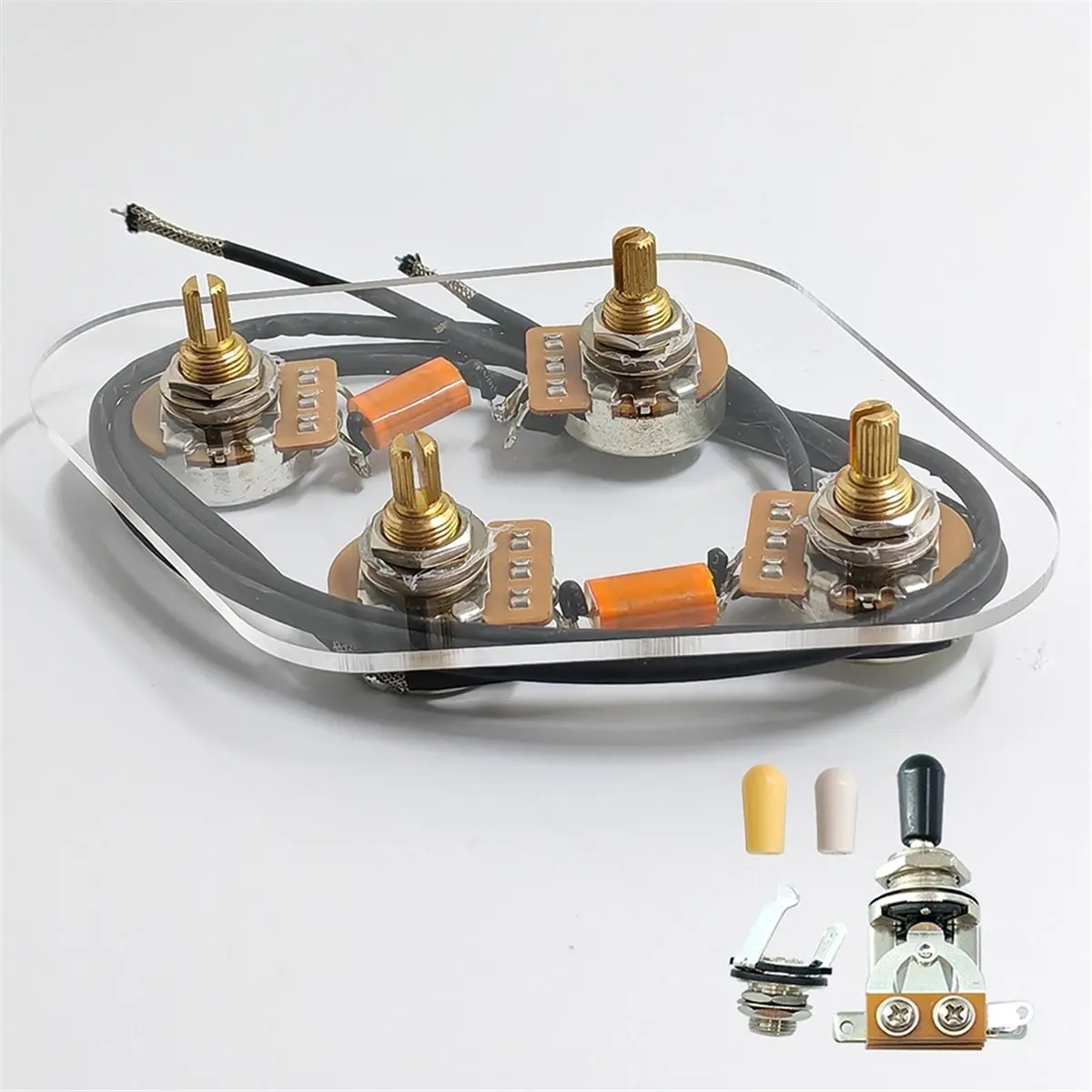 

(AD10) Новый премиальный предварительно подключенный комплект проводки 2T2V с отдельным выключателем для электрогитары в стиле LP или аналогичных гитарных комплектующих