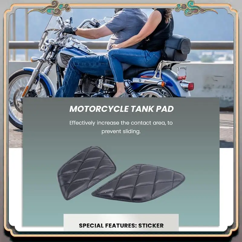 

Reliable-Motorcycle Tank Sticker Retro Motorbike Tank Protection Vintage Decoration Cafe Racer Style Knee Grip Moto Tank Pad