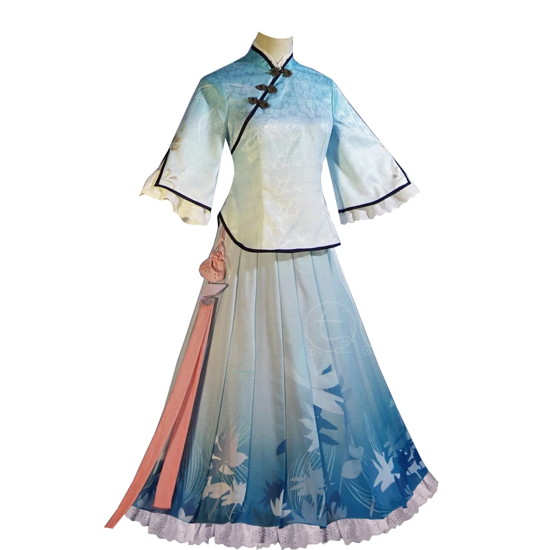 In stock! King of Glory Xishi Cosplay Costume Poetry Girl horn Ink Painting Hanfu Spring Chinese Style dress B