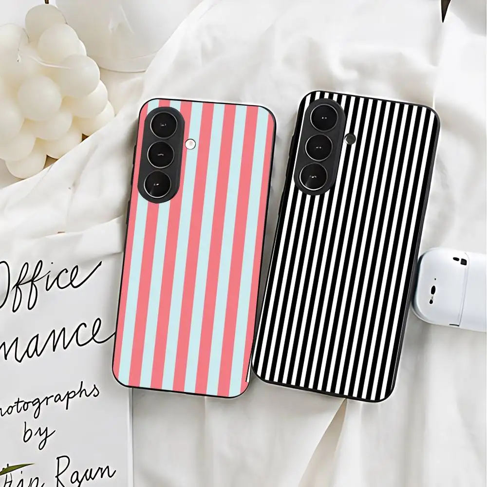 Colorful Striped Minimalist INS Couple Case For Samsung Galaxy S21 S22 S23 S24ULTRA S25ULTRA FE Ultra Plus5G A52S S26 Cover