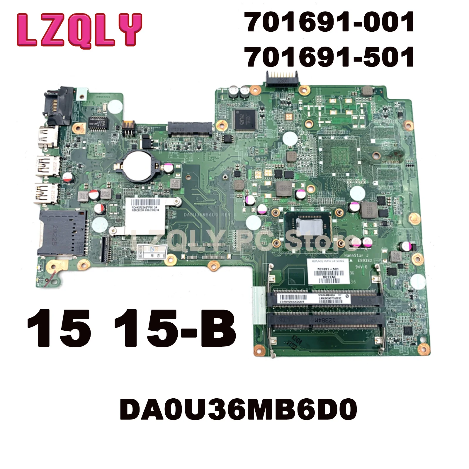 LZQLY For HP Pavilion 15 15-B 701691-001 701691-501 DA0U36MB6D0 Laptop Motherboard SJTNV HM70 DDR3 Main Board Full Test