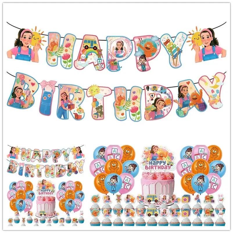 مجموعة أدوات المائدة لتزيين حفلات أعياد الميلاد من Ms Rachel Teacher، بالونات لافتة للمعلم الإنجليزي للأطفال، هدية لحفلات استقبال المولود الجديد