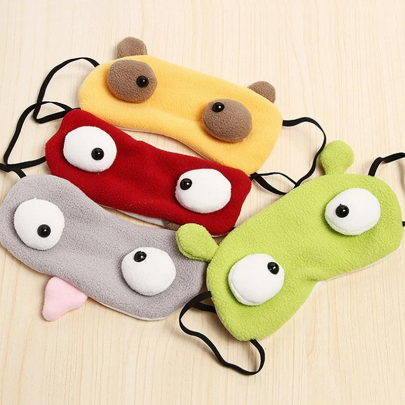 Game Or Sleep Eye Mask Cartoon Big Eye Funny Eye Mask Sleep Funny Lunch Break Activity Props Shading Portable Soft Comfortable