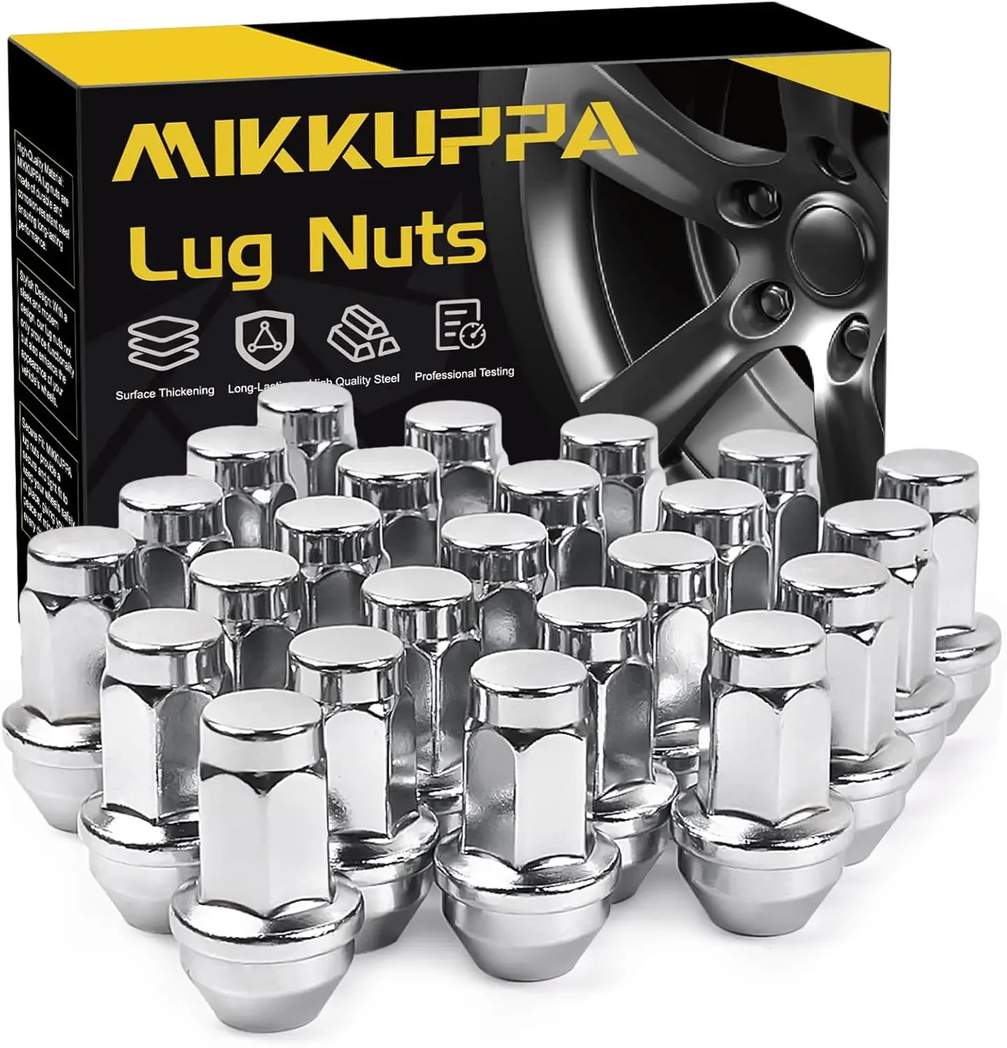 

MIKKUPPA M14x2.0 Lug Nuts - Replacement for 2003-2014 Ford F150 Expedition Lincoln Navigator Factory Wheels - 24pcs 13/16 Hex 2