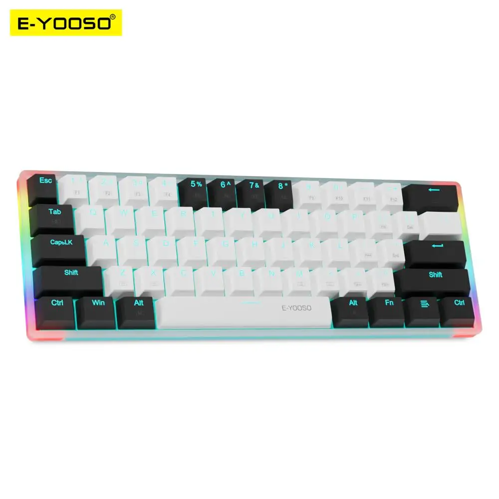 E-YOOSO Z11T USB Wired Mechanical Gaming Keyboard Blue Red Switch 61 Keys Gamer Russian Brazilian Portuguese for Computer Laptop