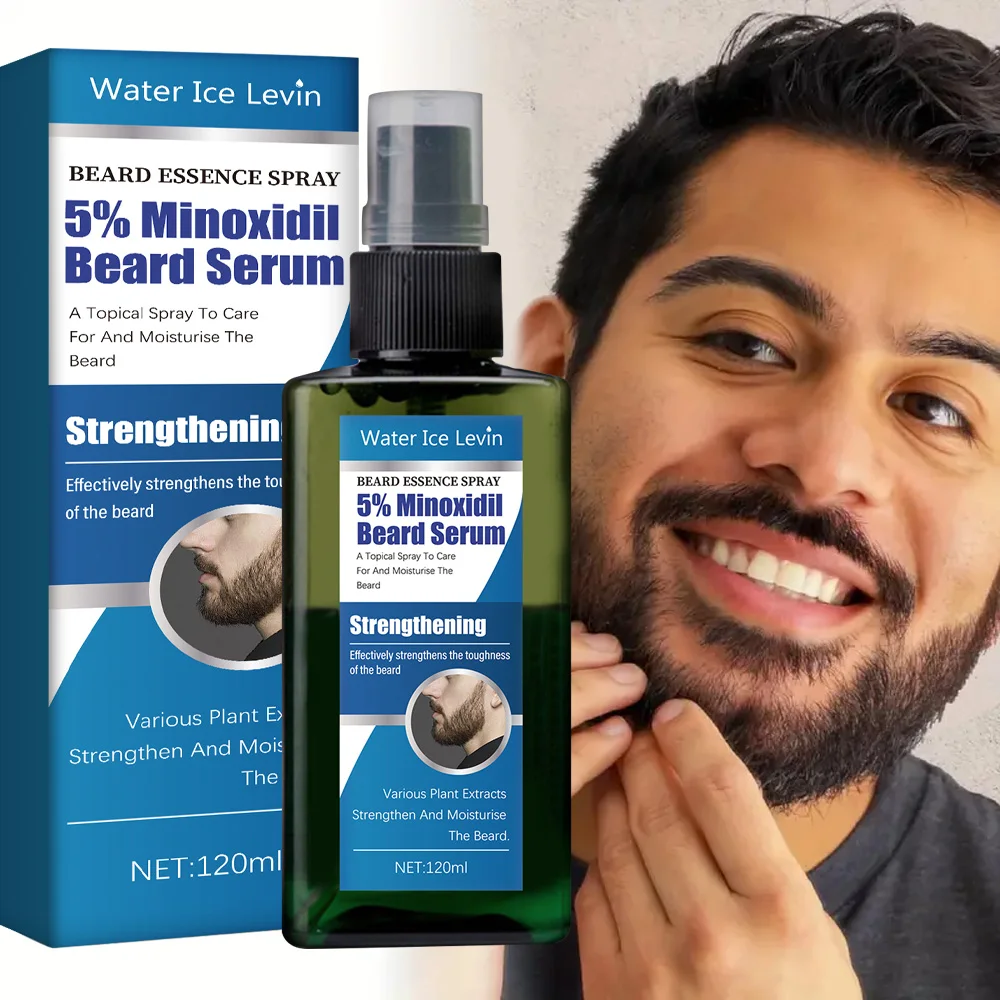 Aceite esencial para el cuidado de la barba para hombres con aceite de afeitado de minóxido de 5% Acondicionador sin enjuague restaura la humedad natural y suaviza tu barba