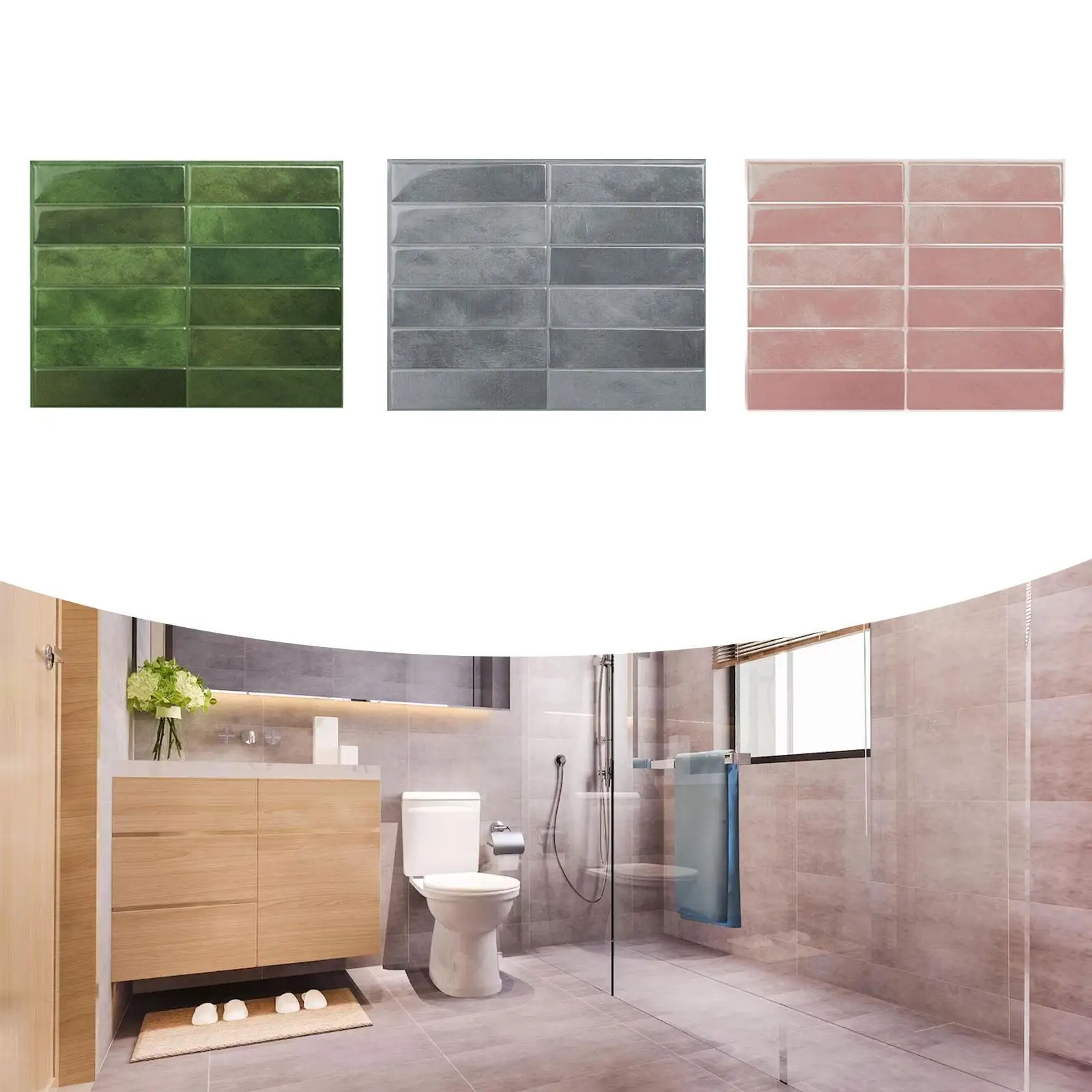 10Pcs PVC Wall Tiles Self Sticky Peel and Stick Decorative Decoration 9 x11.4inch Wall Tiles Backsplash Tiles Wall Stickers