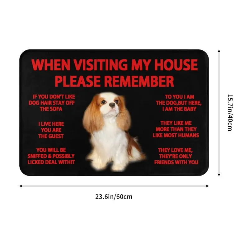 Custom Cavalier King Charles Spaniel Doormat Anti-Slip Entrance Kitchen Bathroom Floor Door Mat Dog Garden Carpet Rug