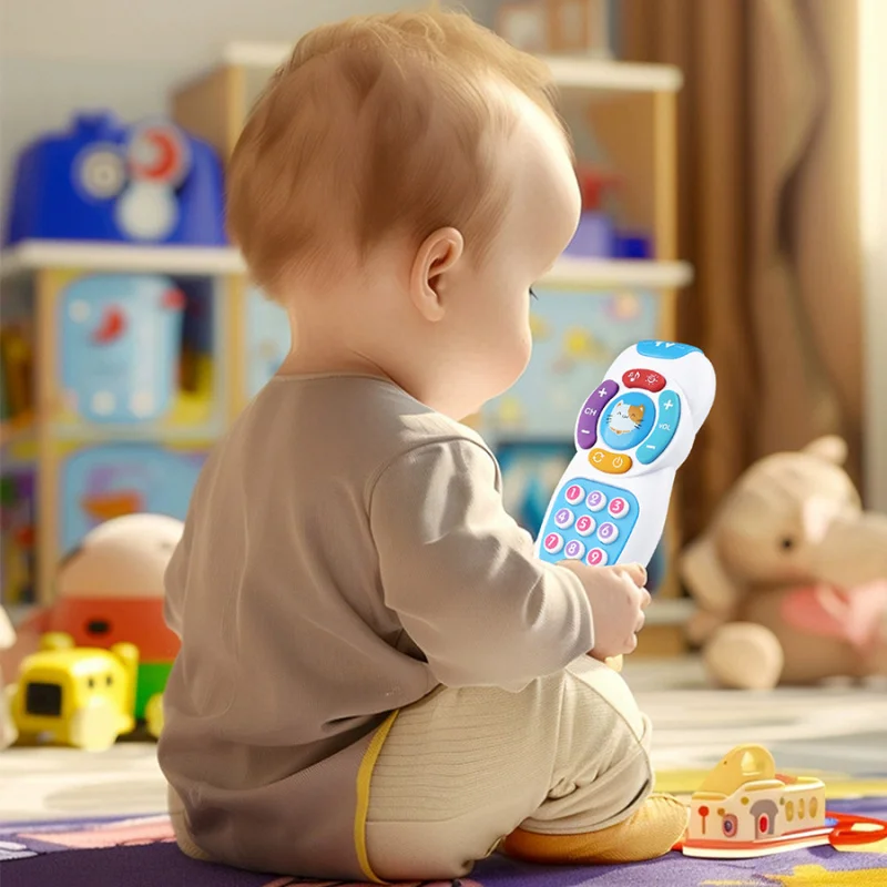 Giocattolo telecomandato per bambini Giocattolo in movimento Montessori per bambini Pulsante in silicone per ninna nanna morbida e delicata