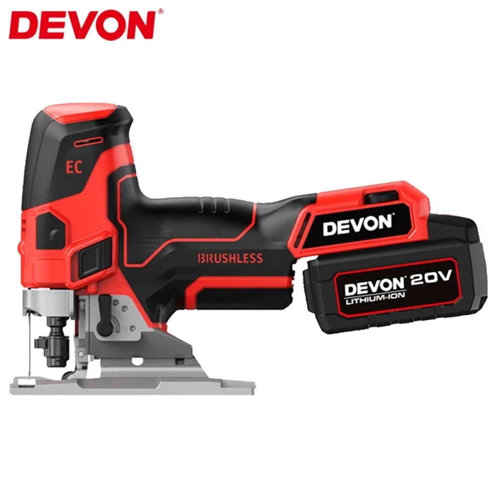 Devon Cordless Jig Saw Brushless 5831 20v 800/3500T/min Stroke 26mm Multi Mode Cutting Adjustable Angle Universal Flex Battery