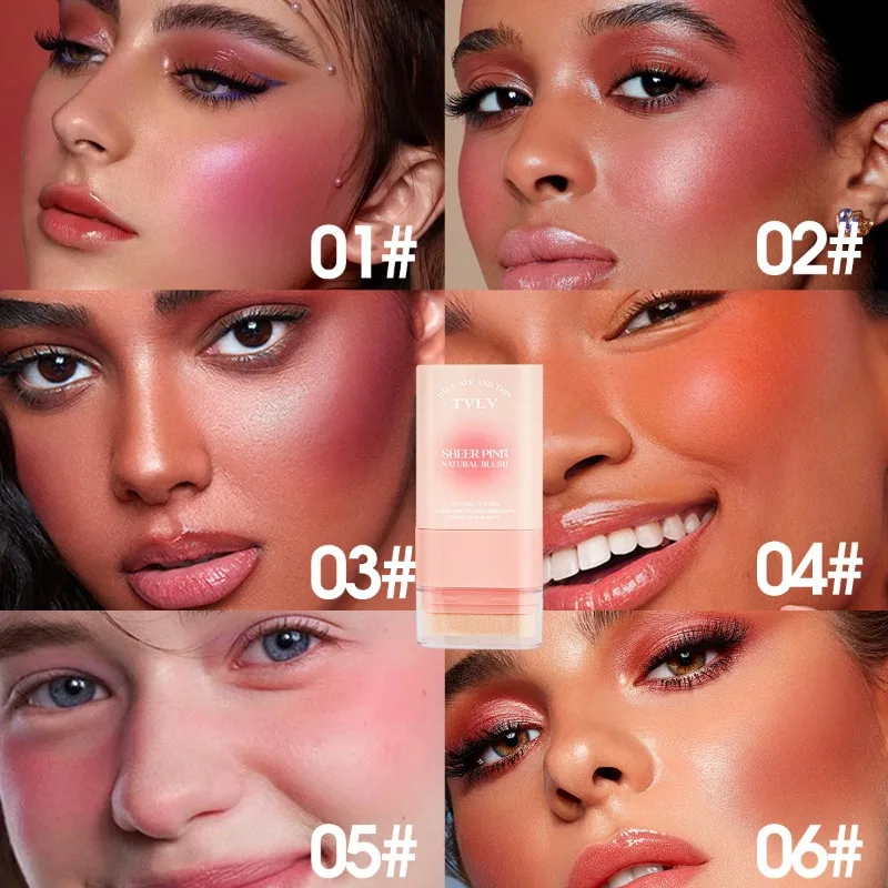 1PC Multi Functionele Blush Stick Gezicht Roze Crème Lippen Ogen Wangen Waterdicht Langdurige Delicate Vocht Make-Up Blush Palet