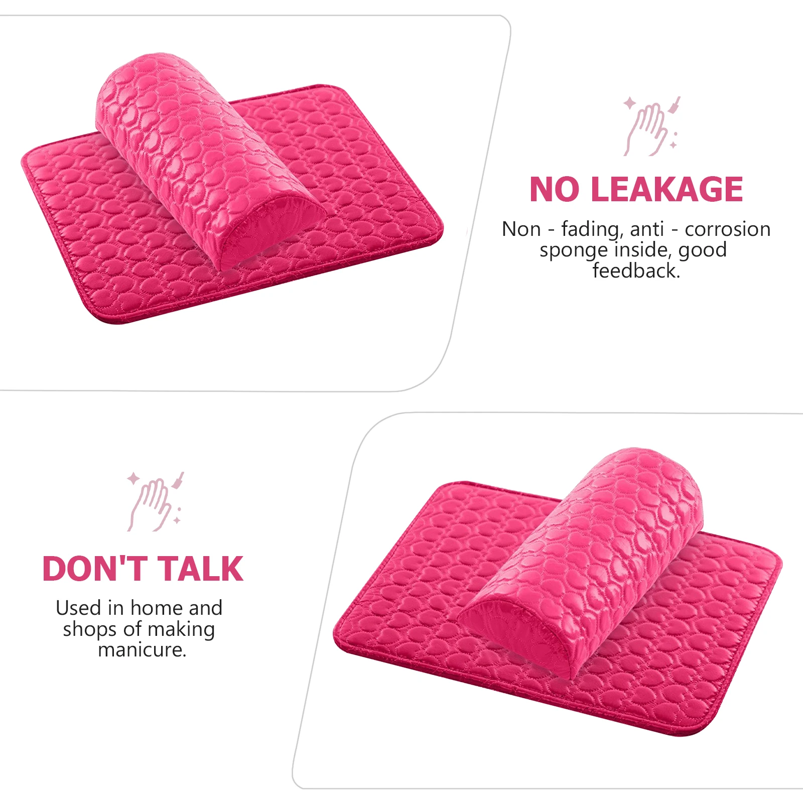 

2 Pieces H Pillow Set Pink Mat Cushion Manicure Tools Salon Supplies Home Use Nail Art Premium Comfortable Practical Japanese
