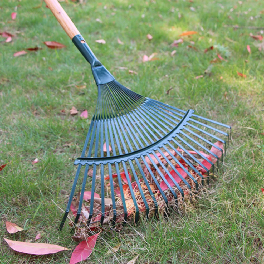 

22 Teeth Rake Gardening Weeder Tool Lawn Sweeper Thatch for Leaf Grass Remover Leaves