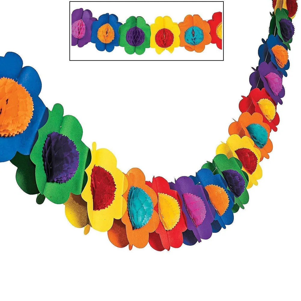 3-Meter bunte runde Blumen aus Papier zum Ziehen von Blumen, Blumengirlanden, Baby-Heimdekoration, Geburtstagsfeier, Hochzeit, Layout, Veranstaltungsort-Dekoration – Detail 4