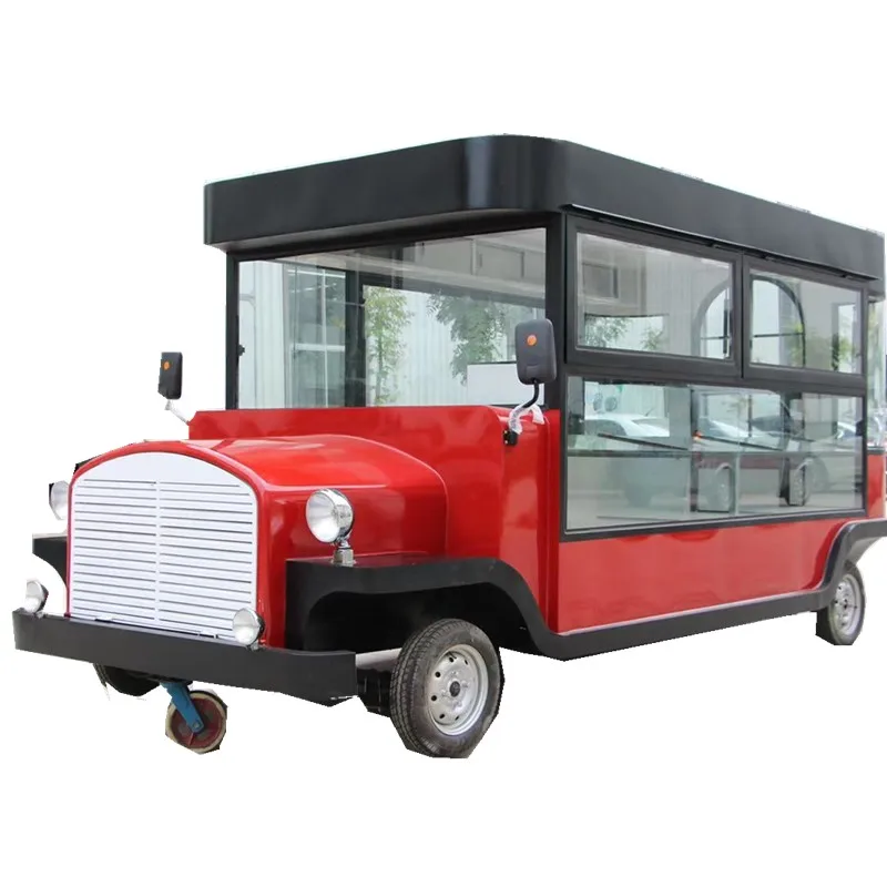 OEM mobiele fastfoodtruck te koop ijs klassieke hotdog-automauto's op maat gemaakte retro voedselkar-aanhangwagen