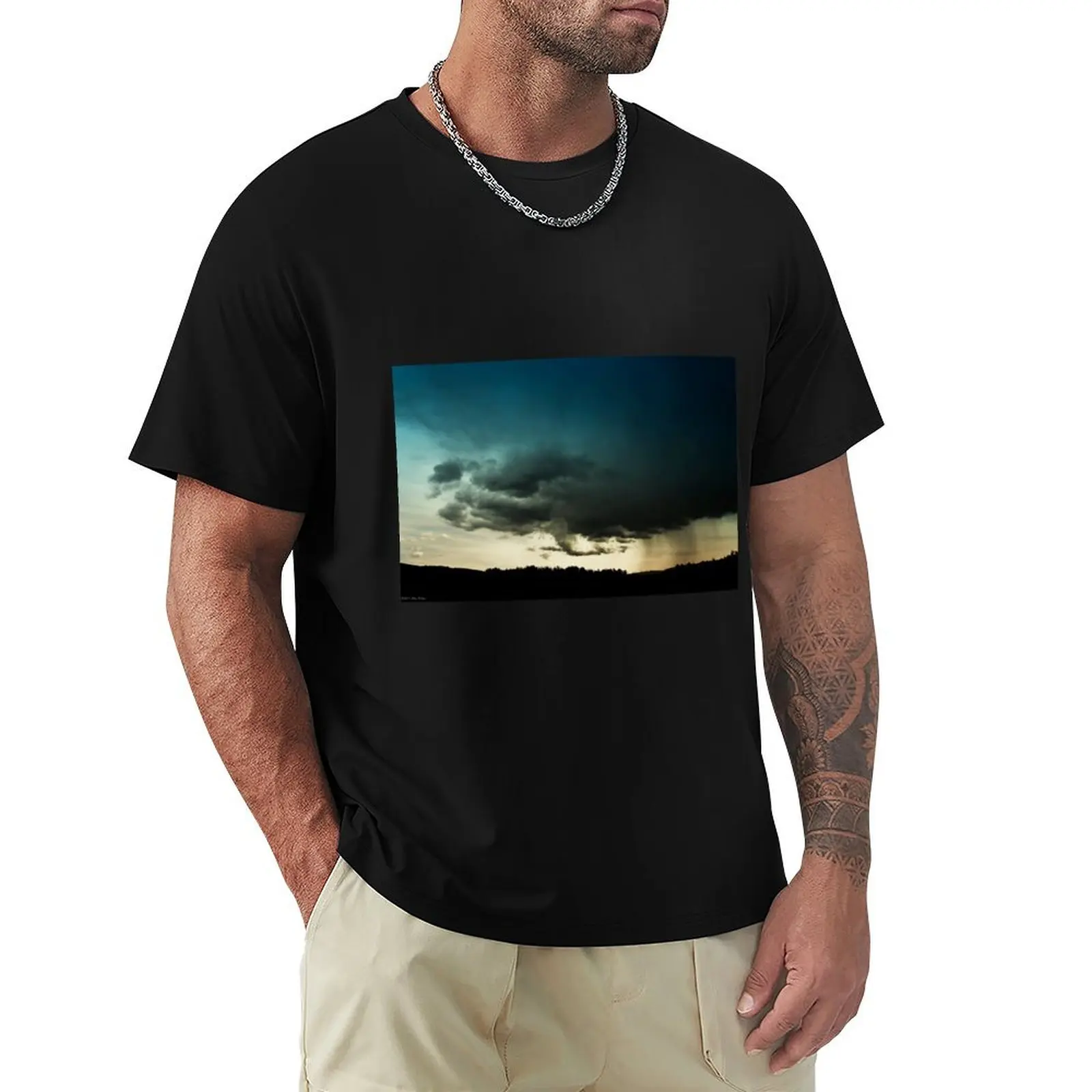 Storm Over Stoney Indian Reserve T-Shirt Casual Graphic Print Tee