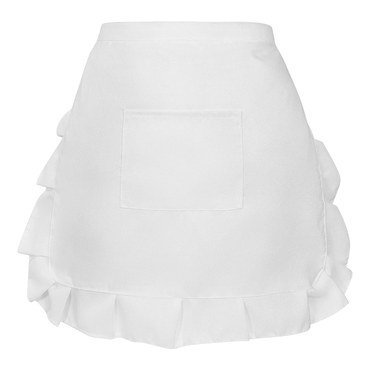 

Waist Kitchen Apron Maid Costume Women Waitress Short Half Bib Girls White Dress