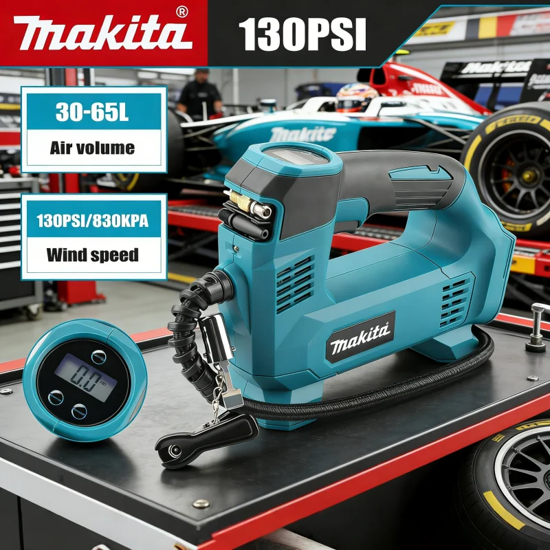 

Makita 18V Cordless Portable Air Pump Lithium-Ion Battery Tyre Inflator for Car Motorcycle